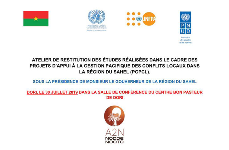 Atelier de restitution globale des études réalisées sur la gestion pacifique des conflits locaux